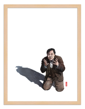 Figures du cinéma - illustration - cadre bois - M