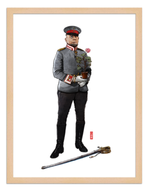 Figures du cinéma - illustration - cadre bois - Von Rauffenstein