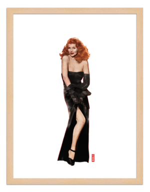 Figures du cinéma - illustration - cadre bois - Gilda