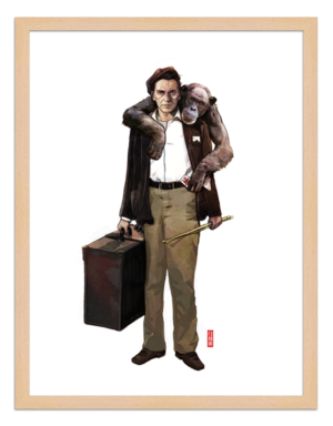 Figures du cinéma - illustration - cadre bois - Frankie