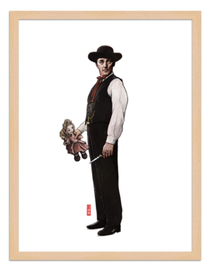 Figures du cinéma - illustration - cadre bois - Harry