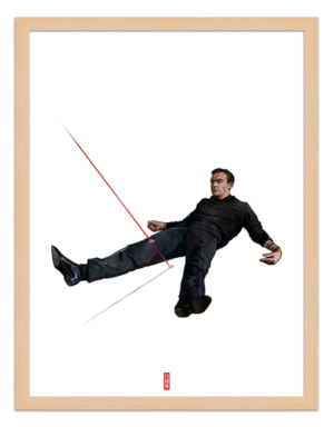 Figures du cinéma - illustration - cadre bois - James