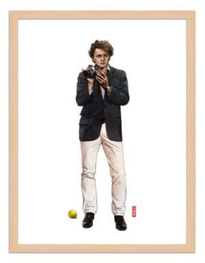 Figures du cinéma - illustration - cadre bois - Thomas