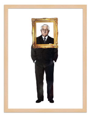 Figures du cinéma - illustration - cadre bois - Jean