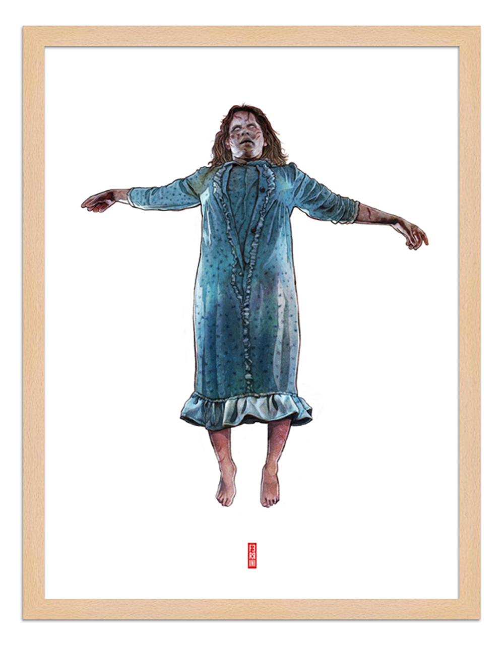 Figures du cinéma - illustration - cadre bois - Regan