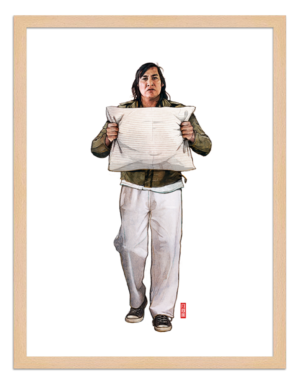 Figures du cinéma - illustration - cadre bois - Chief