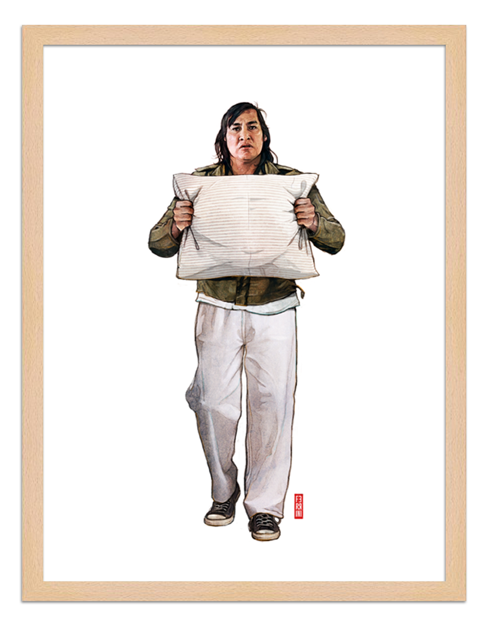 Figures du cinéma - illustration - cadre bois - Chief