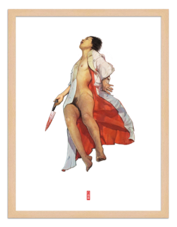 Figures du cinéma - illustration - cadre bois - Abe