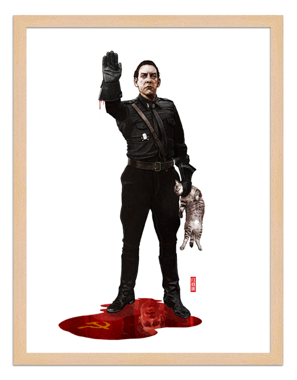 Figures du cinéma - illustration - cadre bois - Attila