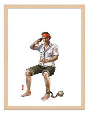 Figures du cinéma - illustration - cadre bois - Nick