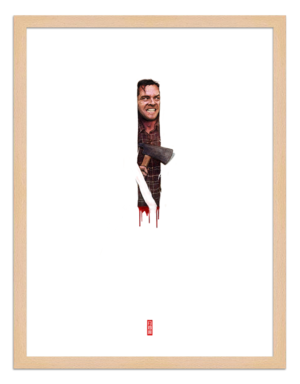 Figures du cinéma - illustration - cadre bois - Jack