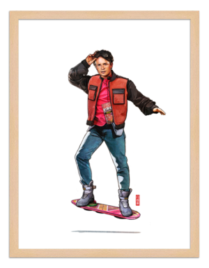 Figures du cinéma - illustration - cadre bois - Marty