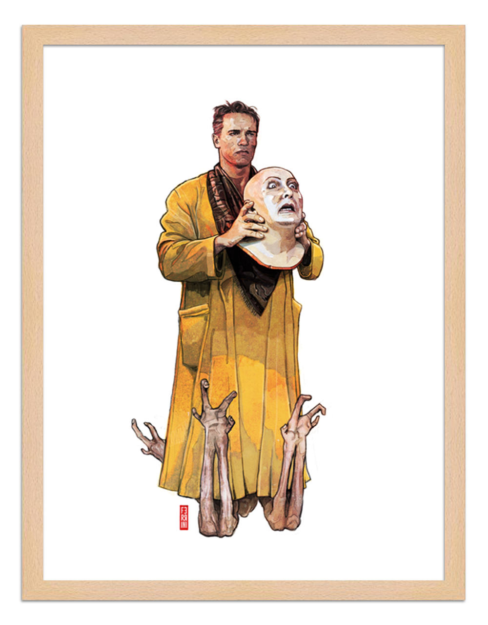 Figures du cinéma - illustration - cadre bois - Douglas