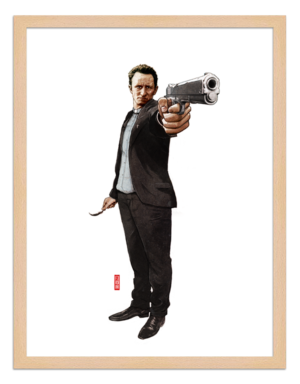 Figures du cinéma - illustration - cadre bois - Ben