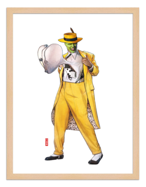 Figures du cinéma - illustration - cadre bois - Mask