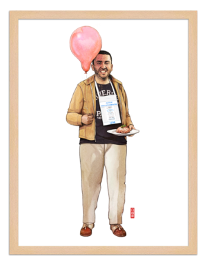 Figures du cinéma - illustration - cadre bois - Simon