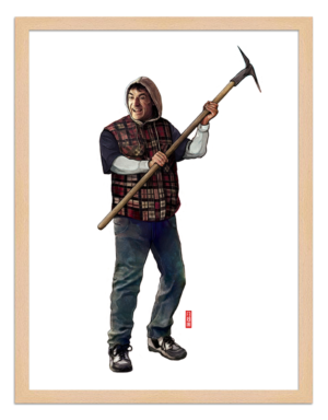 Figures du cinéma - illustration - cadre bois - Justine