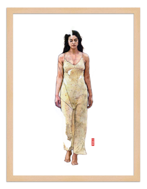 Figures du cinéma - illustration - cadre bois - Malena