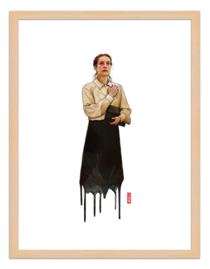 Figures du cinéma - illustration - cadre bois - Erika