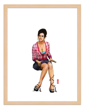 Figures du cinéma - illustration - cadre bois - Raimunda